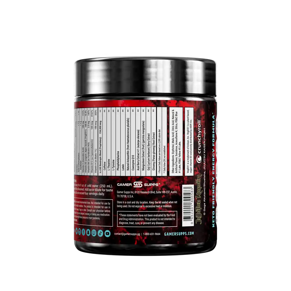 Gamer Supps x Jujutsu Kaisen Cursed Energy - 100 Servings